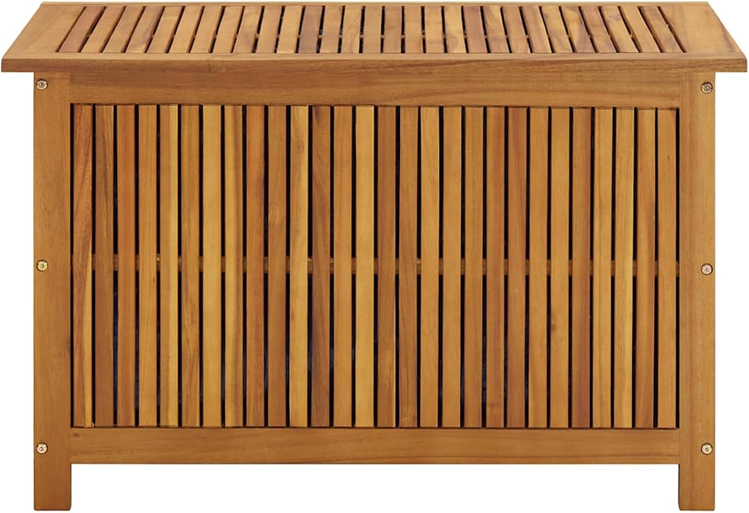 Gecheer Garden Storage Box 90 x 50 x 58 cm – Solid Acacia Wood Outdoor Storage Bench with Oil Finish, Rustic Wooden Chest for Cushions, Pillows & Garden Supplies