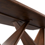 Furniture of America Nazaen III Mid-Century Modern Solid Wood 5-Piece Live Edge Dining Set – 82.5" Brown Table with Upholstered Chairs for Home Kitchen, Dinette, Rich Walnut