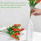 Veemoon 6 Pcs Artificial Strawberry Stems, 10.61 Inch Fake Red Berry Branches Plastic Fruit Picks, Faux Plants Floral Arrangement Centerpieces for Home Kitchen Vase Wreaths Summer Party Decor