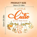 A Little Cutie is on the Way Baby Shower, A Little Cutie is on the Way Sign Decal Banner Sticker for Backdrop, Little Cutie Orange Fruit Gender Reveal First Birthday Party Decor for Girl (Not Balloon)