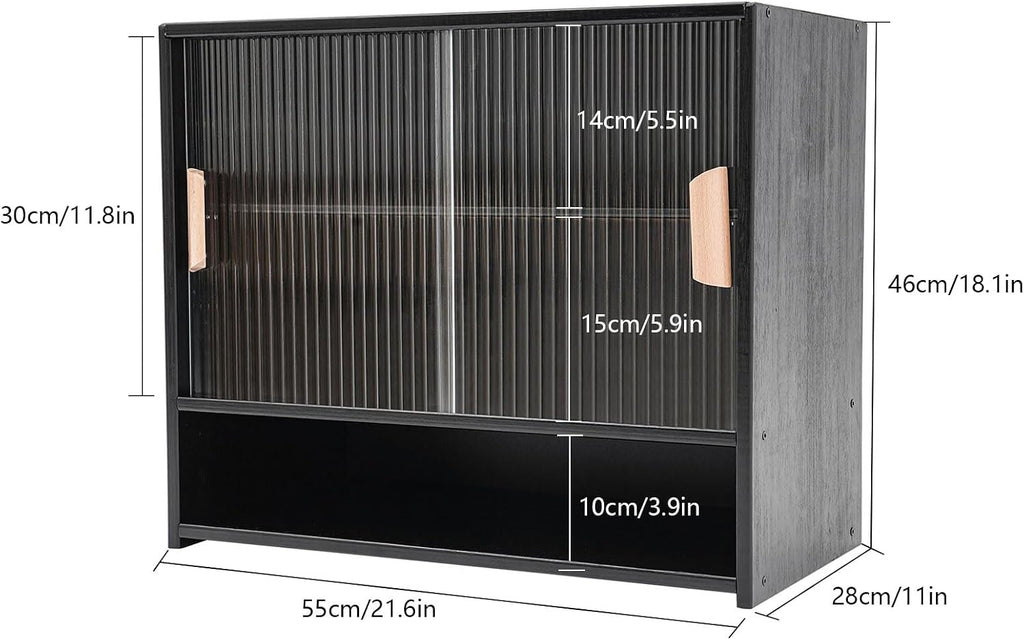 Xuthusman Kitchen Pantry Storage Cabinet,21.6x11x18.1inch Freestanding Narrow Floor Organizer with Sliding Doors Adjustable Tall Storage Cabinet for Bathroom Kitchen Living Room