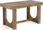 LITTLE TREE 63" Bar Table, Large Wood Home Bar Unit, Rectangular Dining Pub Table with Footrest for Home Kitchen, Dining Room, Living Room, Bistro, Brown
