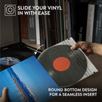 Big Fudge Vinyl Premium 10-Inch Round Bottom Inner Vinyl Sleeves - Anti Static Rice Paper for Dust-Free Records - Covers for Vinyl Record Storage & Vinyl Accessories - 50pcs Pack