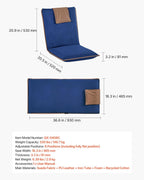 VEVOR Floor Chair, 6 Adjustable Positions Folding Floor Gaming Chair with Back Support, Easy to Carry, Sturdy Metal Frame with Recycled Foam and Suede Fabric Surface, for Reading, Relaxing, Dark Blue