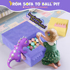 Lischwert Kids Couch, 3-in-1 Modular Kids Play Couch, Child Sofa for Girls Boys, Toddler Sectional Sofa Convertible Foam Toys for Baby Indoor Outdoor