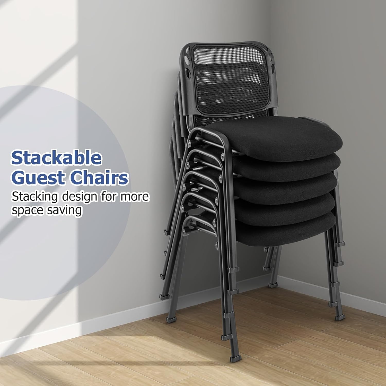 Giantex Set of 10 Office Guest Chair, Stackable Waiting Room Chair with Padded Seat, Metal Frame, 330Lbs Capacity, Conference Room Chair, Reception Chair for Lobby, Training Room, Meeting Room