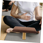 Wooden Meditation Bench with Cushion for Yoga and Home Decor, Ergonomic Design Posture, Coffee Color Cotton Cloth Seat, Stylish and Natural Elegance Bench for Adults