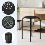 Giantex 6 Pack Stackable Stool, No Assembly 17.5" Stacking School Chair w/Metal Frame & Plastic Seat, Backless Round Nesting Stools, Flexible Seating for Children's Table, Classroom, School (Black)