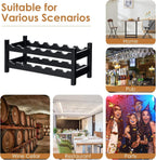 COSTWAY Wine Rack Countertop, 12 Bottles Bamboo Wine Holder, 2-Tier Freestanding Wine Storage Cabinet Shelf for Home, Kitchen, Bar, Pantry, Wine Cellar, Easy-Assembly, Brown (24.5L x 9.5W x 10H)