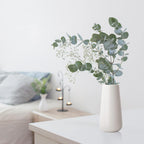 D'vine Dev 8 Inch Ceramic Flower Vase Textured Finishing, Minimalist Design for Kitchen, Bedroom, Living Room, Centerpieces, Office, Ivory, VS-XH-A-1