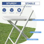 10 Pack White Folding Chairs, Plastic Folding Chairs Outdoor Indoor, 350lb Capacity,Portable Event Chair, Lightweight Folding Chair,for Events Office Wedding Party Rental Picnic Patio