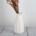 Set of 4 Small White Ceramic Vases Table Flower Vase Modern Decorative Vases for Pampas Grass, Small Vase for Home Living Room Dining Table Farmhouse Office Decor-4.9inch High