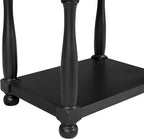 Furniture of America Narella Modern Farmhouse Solid Wood End Tables Set of 2, Bedside Nightstand with Drawer, Shelf and USB Ports, Wooden Night Stand for Bedroom, Dorm, Black/Rustic Oak