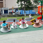 Kunovo 360 Degree Swivel Gyro Chair, Toys Rotation Sense Training Equipmen for Entertaining Festivals Backyard, All-Weather Tumbler Sports Chairs (Color : Blue, Size : Small)