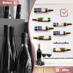 FLstudio Wall Mounted Wine Rack: 8 Bottle Wall Mount Wine Rack for Wine Bottles Display and Storage - Metal Wall Wine Bottle Organizer Holder for Wine Cellar Home Kitchen Bar Decor