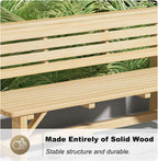 Wood Bench Outdoor with Backrest, Double Garden Bench, Suitable for Parks, Courtyards, Lawns, Playgrounds, and Terraces(Brown,160x40x80cm/63x16x31in)
