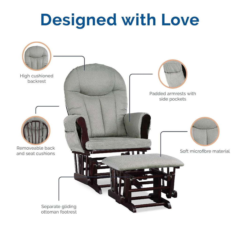 Baby Relax Huntington Nursery Glider & Ottoman, Espresso