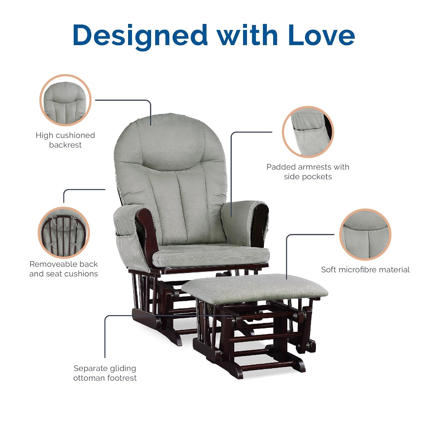 Baby Relax Huntington Nursery Glider & Ottoman, Espresso