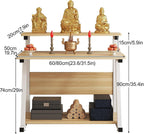 Altar Table， Stand Meditation Prayer Table Altar Cabinet for Homes Temples Ancestral Halls(White,60cm(23.6in))