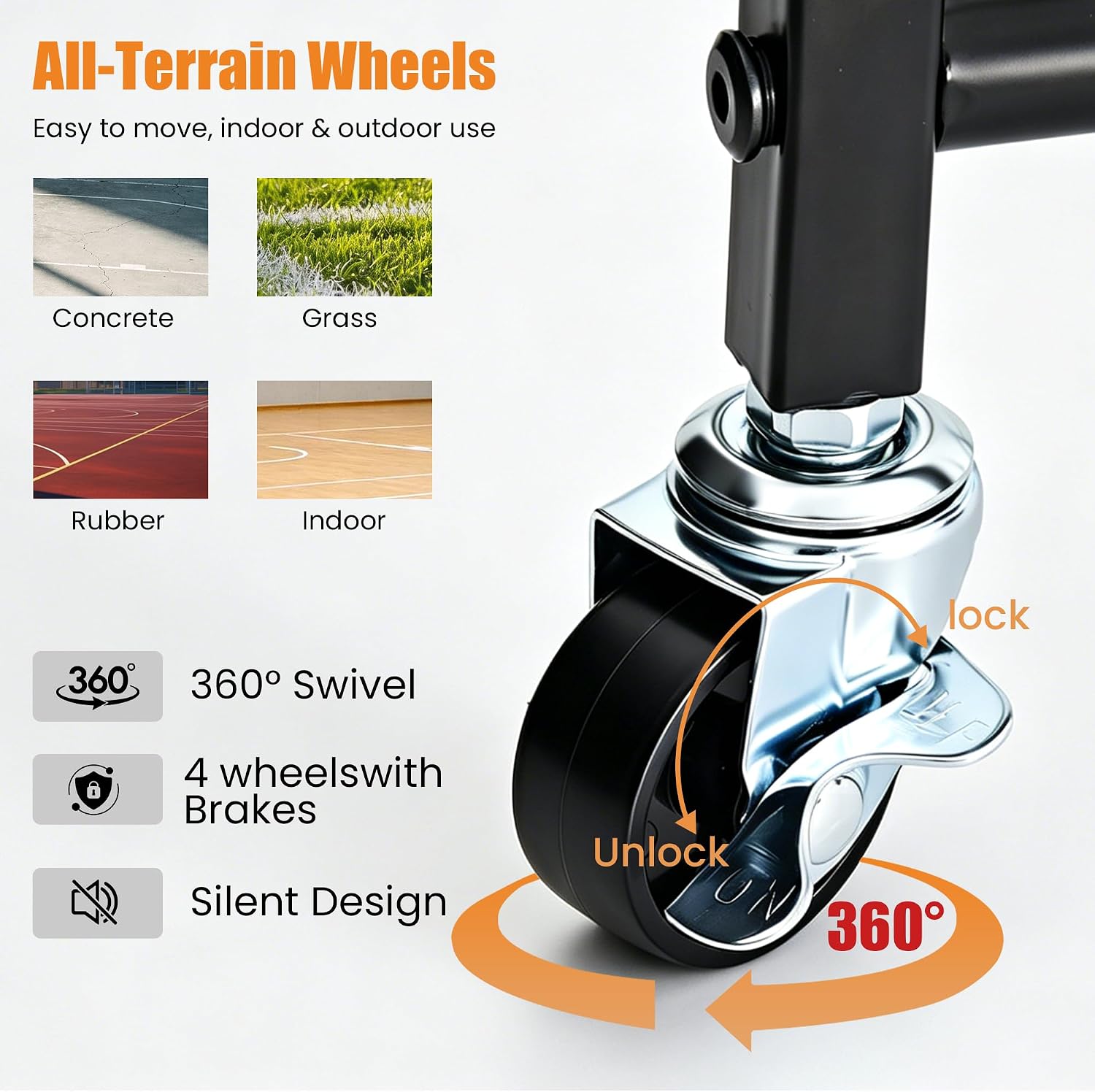 Basketball Rack with Wheels - Space-Saving Vertical Ball Storage for Basketball, Football, Soccer, Rolling Ball Rack for Garage & Outdoor, Heavy-Duty Ball Holder Organizer