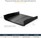 ONE_WRAP Tape ¾ x 25 Yard Double Sided Self Gripping Roll, 189645, Black & StarTech.com 2U Server Rack Shelf - Universal Vented Rack Mount Cantilever Tray for 19" Network