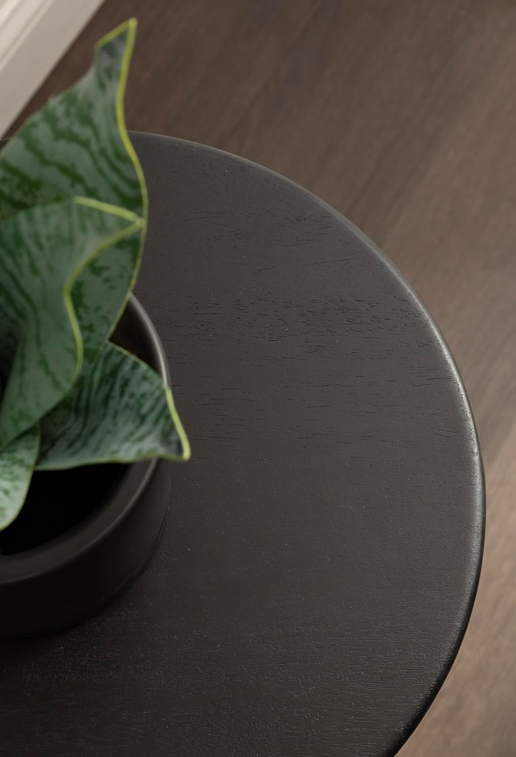 Kate and Laurel Solbrett Modern Sophisticated Round Side Table, 12 x 12 x 22, Black, Sculptural Living Room End Table with Unique Pedestal Table Design for Use as Bedroom Nightstand