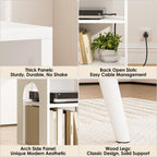 Masupu Night Stand, 3-Tier Modern Nightstand with Open Storage, Wooden Bed Side End Table for Small Space, Living Room, Bedroom, Nursery, White