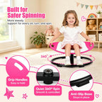 JOYCAT Spinning Chair for Autistic Kids, 360° Sensory Swivel Chair with Soft Washable Cushion, Grip Handles & Anti-Slip Base,220LBS Kids Spin Chair for Autism Sensory Play,Classroom & Calm Corner,Pink