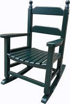 K081DG Durable Dark Green Child’s Wood Porch Rocker/Outdoor Rocking Chair - Indoor or Outdoor - Suitable for 3-7 Years Old