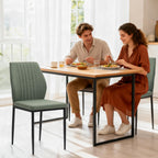 Dining Chairs Set of 4, Upholstered Wooden Dining Room Chairs, Mid Century Modern Fabric Kitchen Chair with Metal Legs Chenille Fabric for Kitchen/Restaurant/Hotel- Green (Only Chairs)