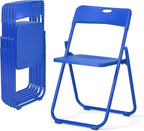 Karl home 6 Pcs Folding Chair, 300LBS Lightweight Foldable Plastic Chair, Reinforced Metal Frame Easy to Fold & Store for Indoor & Outdoor, Wedding, Party, Meeting Room, Patio and Garden, Blue