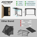 JOYMOOP Black 31.5" Folding Desk, No Assembly Small Foldable Desk for Home, Office, Wooden Top Folding Computer Desk for Working, Writing, Studying