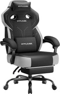 GTPLAYER Big & Tall Gaming Chair, 90°-155° Adjustable Reclining Office Seat with Footrest, Ergonomic Comfy Computer Desk Chair for Adults, Home Office Gaming Study Use, Black