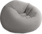 INTEX 68579EP Beanless Bag Inflatable Lounge Chair: Corduroy Textured Flocking – Durable Vinyl – Folds Compactly – 220lb Weight Capacity – 45" x 45" x 28"
