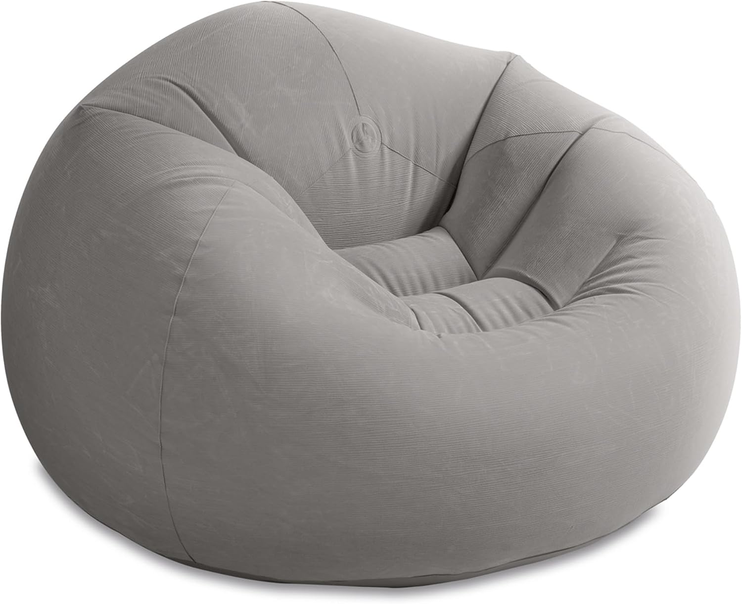 INTEX 68579EP Beanless Bag Inflatable Lounge Chair: Corduroy Textured Flocking – Durable Vinyl – Folds Compactly – 220lb Weight Capacity – 45" x 45" x 28"