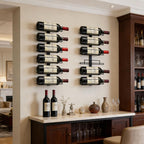 Wall Mount Wine Rack – 12 Bottles – Wine Bottle Holder for Wall