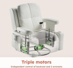 MAMAZING Lullapod Power Nursery Recliner Rocking Chair, Triple Motor Power Recliner with HugAssist Armrest, 270° Swivel Glider and Quiet Rocking Chair Nursery with Dual Charging Port and Storage
