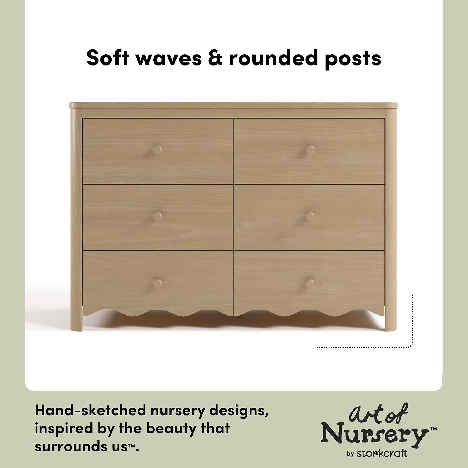 Storkcraft Casablanca 6 Drawer Dresser, Driftwood | GREENGUARD Gold Certified, Wood Dresser for Bedroom, Kids & Nursery Storage Chest, Safety Interlocking Drawers, Kids Bedroom
