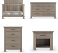 Child Craft Denman Crib, Dresser, Chest, and Nightstand 4-Piece Nursery Set, Grows with Your Baby (Crescent Gray)