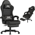 Gamtimer Gaming Chair with Footrest, Ergonomic Computer Chair, PU Breathable Material with Headrest and Lumbar Support, Suitable for Silla Gamer and Adults (White)