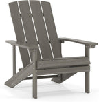 Flash Furniture Set of 2 Savannah Adirondack Rocking Chairs and Charlestown Adirondack Chair, 350-lb Capacity, Polyresin Wood Style, Gray