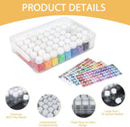 Bead Organizer Box with 54 Small Containers, 13.8" L x 9.3" W x 2.6" H Clear Plastic Bead Storage Box for Jewelry Making, Craft, Beads, DIY