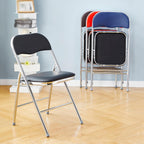 Folding Chair 1Pack- Waterproof Soft Seats,eavy-Duty Metal Frame,Sturdy and Suitable for Indoor Outdoor Activities,Stackable(Black,Electroplating)
