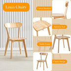 5-Piece Solid Wood Dining Table and Chairs Set for 4, Modern Wood Kitchen Table Set Kitchen Table with 4 Wooden Dining Chairs Set for Small Space