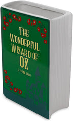 Steel Mill & Co Original Book-Shaped Decorative Vase, Ceramic Vases for Home Decor, Whimsical Bookshelf Decor, Unique Vase for Book Lovers (Large - The Wonderful Wizard of Oz Red Poppy)