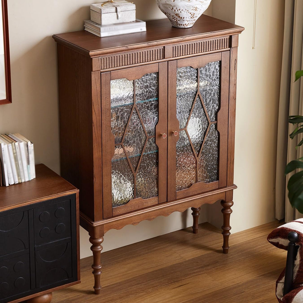 Entryway Cabinet Solid Wood Dining Sideboard Living Room Storage Cabinet Wall Wine Display Cabinet Sideboard Storage Cabinet