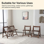 Folding Dining Chairs with Cushion, Padded Folding Chairs Lightweight, Modern Folding Patio Chairs, Wooden Dining Chairs, Foldable Chairs Set of 2 for Picnic, Camping, Office, Party, Walnut