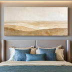 JILLICK Layered Beige Landscape Canvas Wall Art, Horizontal Textured Ridge Decor for Living Room Wall Art Decor, 46x23 in