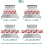 Red Orange Coastal Bed Runner Twin Size, Summer Coral Beach Nautical Bed Scarf Protector Slipcover for Bedroom Wedding Room Hotel, Bedding Runner Throws for Foot of Beds 71"x20"
