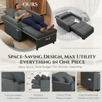 YODOLLA Sleeper Chair for Adults, 38" Extra Wide Convertible Chair Bed, Upgraded 3-in-1 Pull Out Single Sofa with Adjustable Backrest, Cup Holder for Living Room Apartment Small Space, Dark Grey
